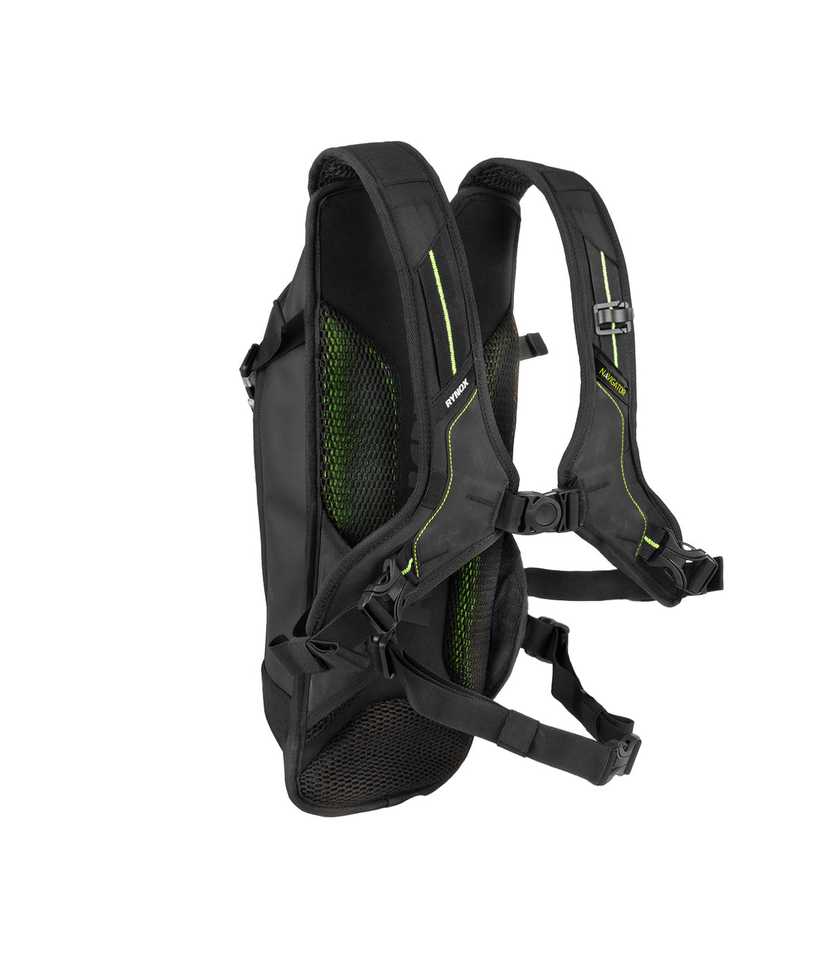 Rynox Navigator Hydration Backpack in Black Green color - Versatile Outdoor Adventure Gear, Durable & Hydration-Ready, Best Hydration Backpack sack in India for long touring, road trips and adventure tours,