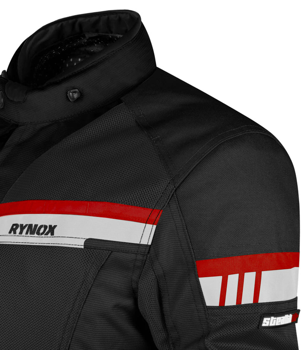 Rynox Stealth Air Pro Riding Jacket with Black Red Stylish Color - CE Level 2 Certified ADV Touring Jacket, Best Riding Jacket in India under 10,000, Safe Riding Gears for Indian Bikes, Best Rynox Riding jacket for motorcyle bikes in india