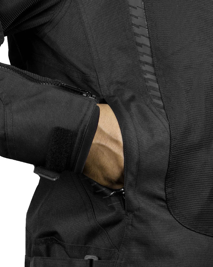 RYNOX Tornado Pro 4 Riding Jacket - CE Level 2 Certified Class A Black Touring Jacket for Bikes in India, Best Riding Jacket for indian motorcycle for road trips.