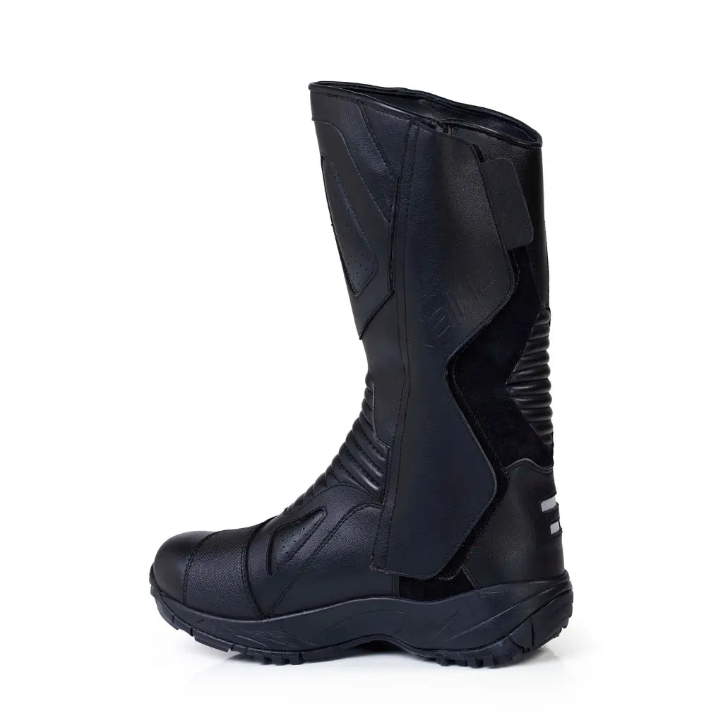 Raida Explorer Riding Boots in Black Color – Waterproof, ISI-Certified Adventure Touring Boots, Best Waterproof Boots for Bike Riders, Best Riding Boots  in India for Road Trips on Indian Roads, Best Boots for Long Touring and Monsoon and Rainy season