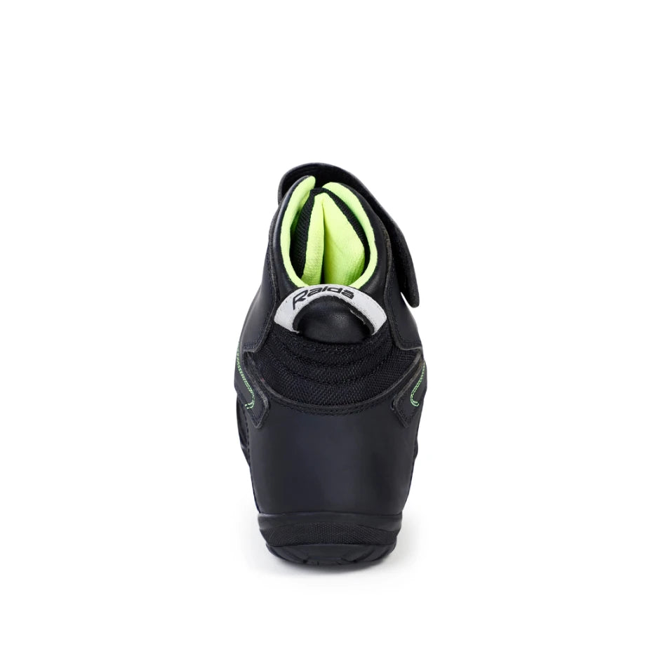 Raida Urbanr Riding Shoes in Black Green Color – Stylish, Protective & Quick-Lace Motorcycle Sneakers, Short Boots for Bike Riders, Best Riding Shoes for Indian Motorcycle Bikes Riding on Indian Roads for Urban Riding,