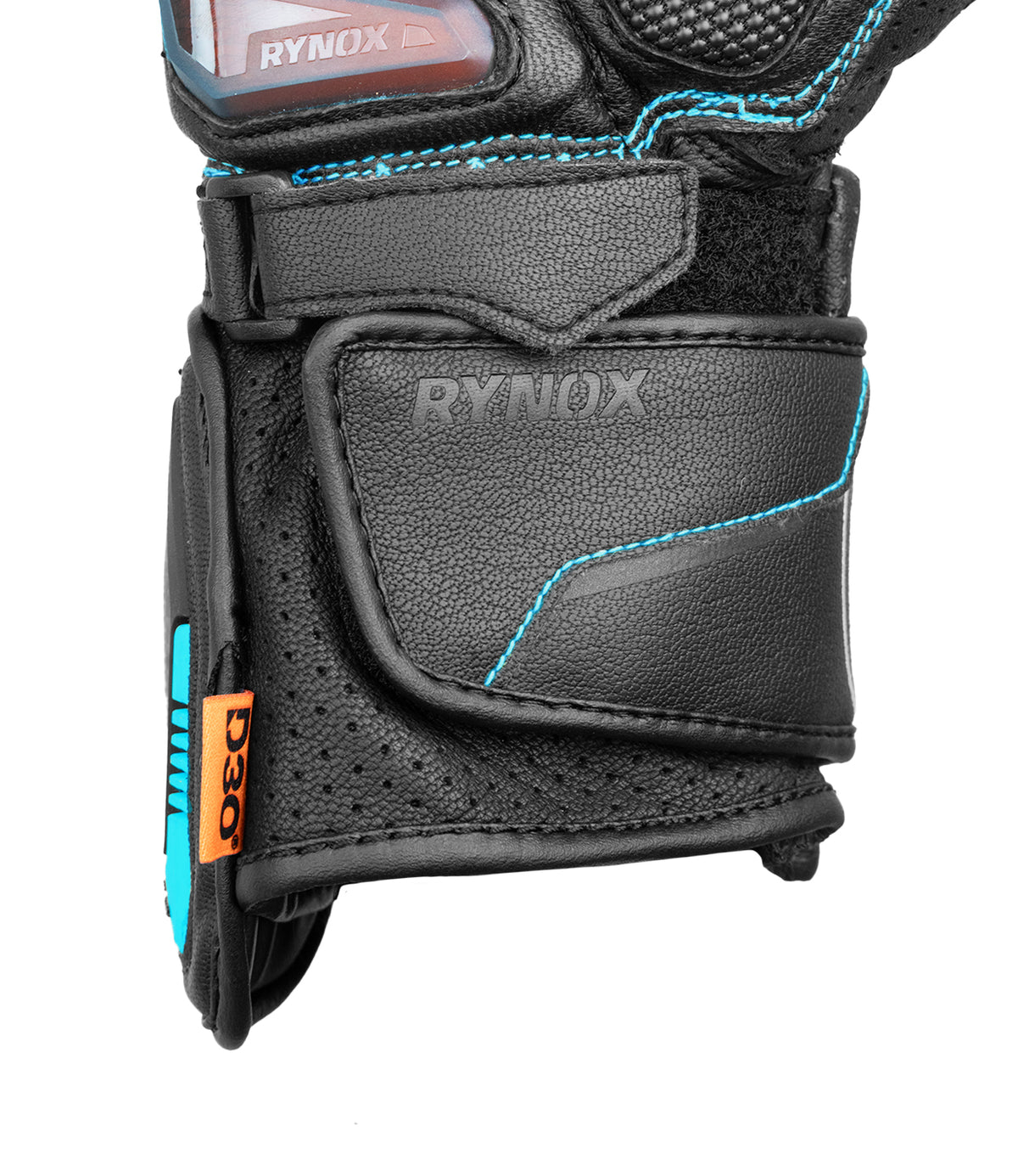 Rynox Advento Pro Riding Gloves in Black Blue Color which is CE Certified Full Gauntlet Racing-Inspired Motorcycle Touring Gloves, Best Riding Gloves in India, Buy Motorcycle Bike Gloves in India for Ultimate Safety and perfect for Indian roads, Bike gloves for roadtrips and long touring.