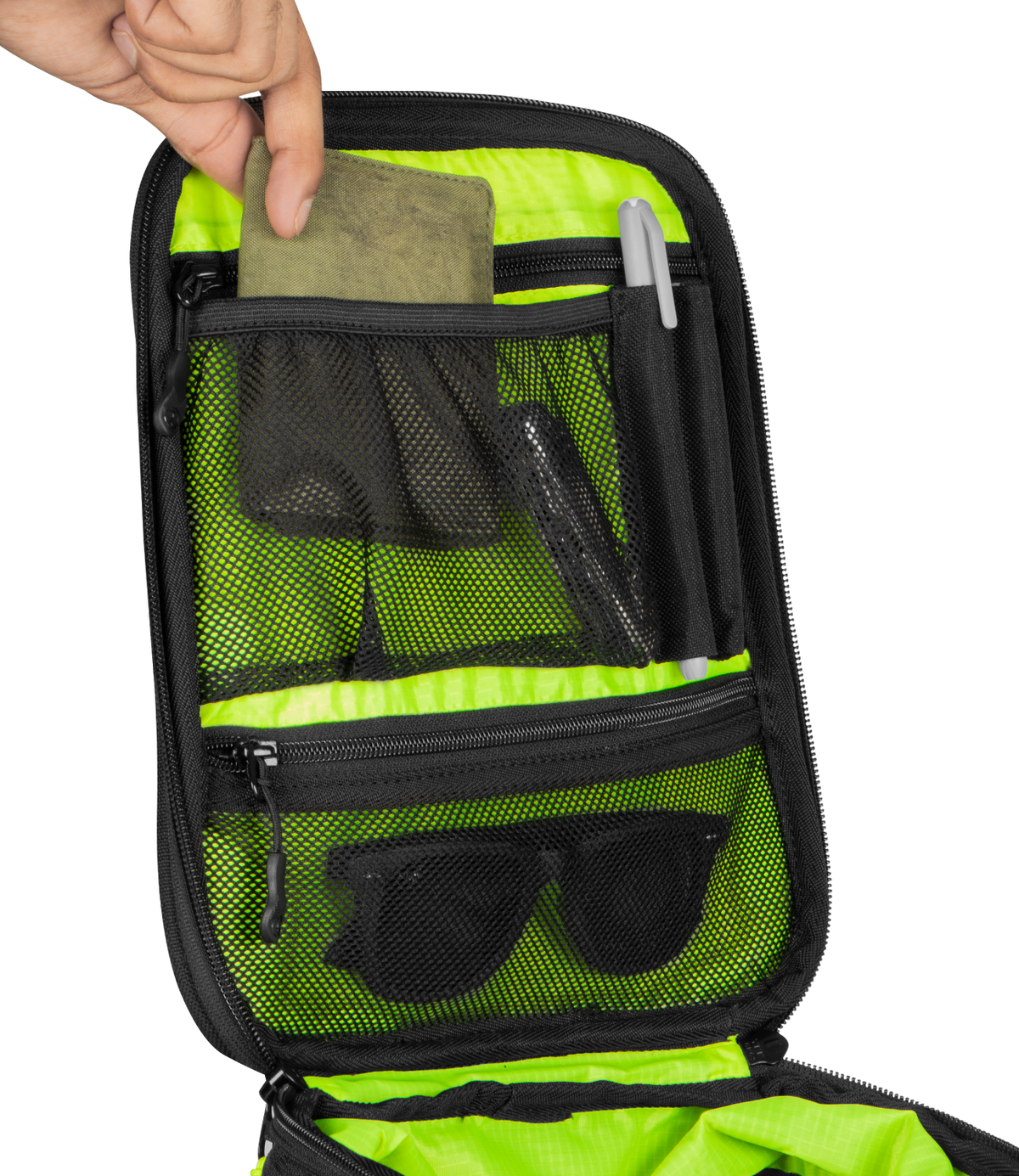 Rynox Navigator Tank Bag 15L Black Hi Viz Green - Durable, Expandable & Stormproof Adventure Motorcycle Luggage Bag, Best Bike Luggage Bag for Riders, Best ank bag for bikes in India for Long touring, Road trips, adventure rides