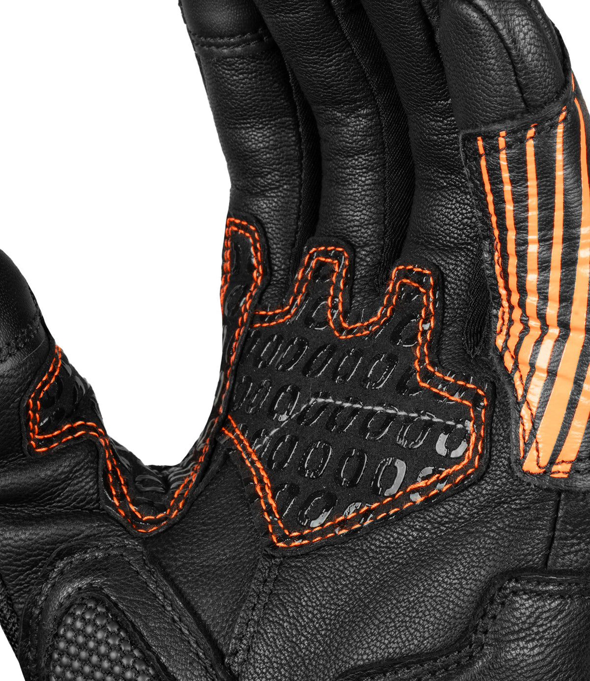Rynox Tornado Pro 4 Riding Gloves - Black Orange Color, Best riding gloves in India are made of Leather, D3O Protection & Touchscreen Friendly. Best Bike Gloves for road trips, long touring and specially made for indian bikes