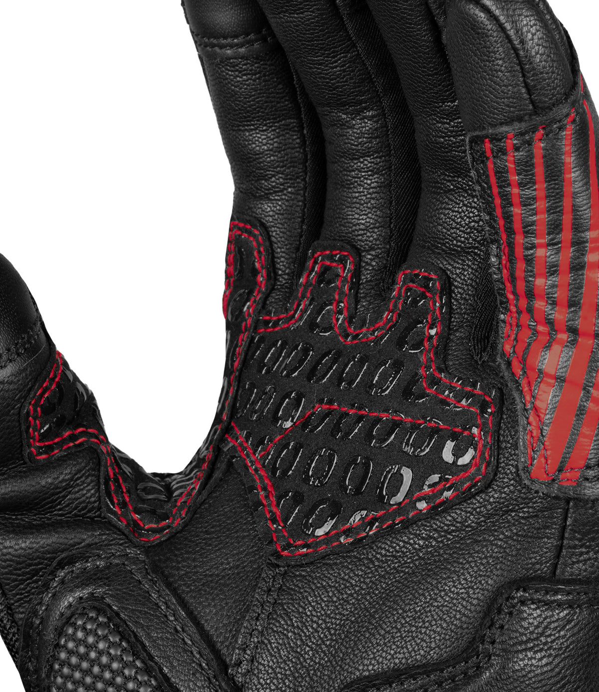 Rynox Tornado Pro 4 Riding Gloves - Black Red Color, Best riding gloves in India are made of Leather, D3O Protection & Touchscreen Friendly. Best Bike Gloves for road trips, long touring and specially made for indian bikes