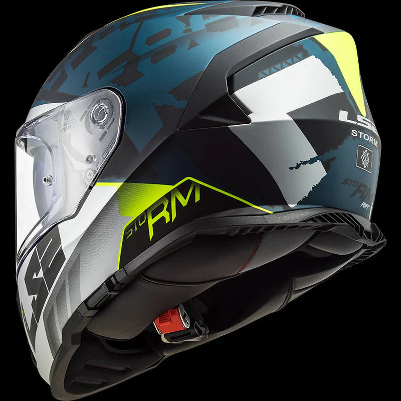 LS2 Storm 2 Sprinter Full Face Helmet, Best Affordable Race Helmet in India, Clear Visor Stylish Graphics Helmet safe for indian roads, Top LS2 Helmet in Matt Silver cobalt Color for Indian Motorcycle Bikes like Royal Enfield, KTM, Yezdi, Pulsar, Triumph,