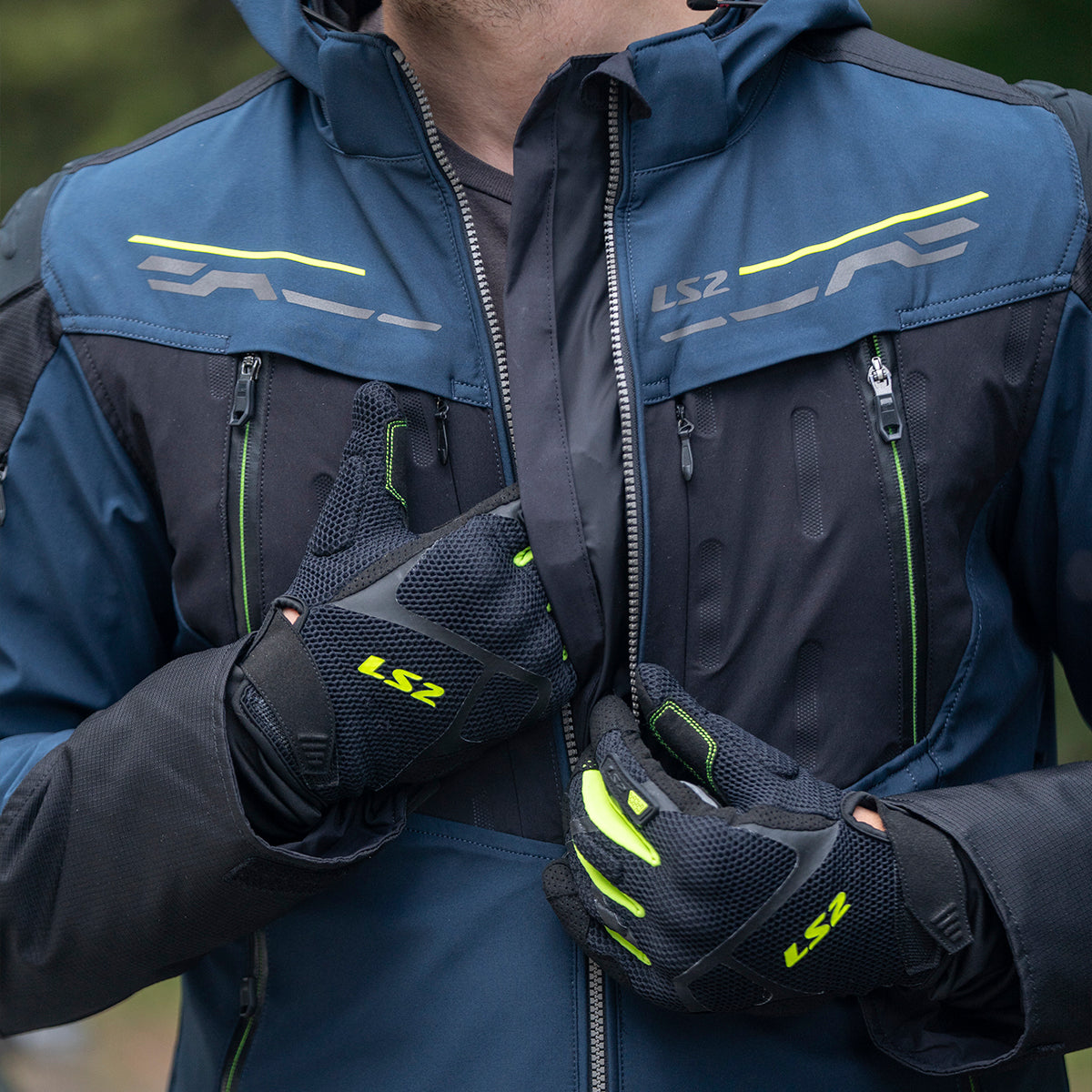 LS2 Zirconium Evo Waterproof Motorcycle Riding Jacket in Blue Color | HOODIE Bike Jacket, Best Riding Jacket with hoodie for city rider, Best Riding Jacket in India for Bike Riders, Urban Riding, Bike Jacket for Indian Roads and Indian Motorcycle Bikes