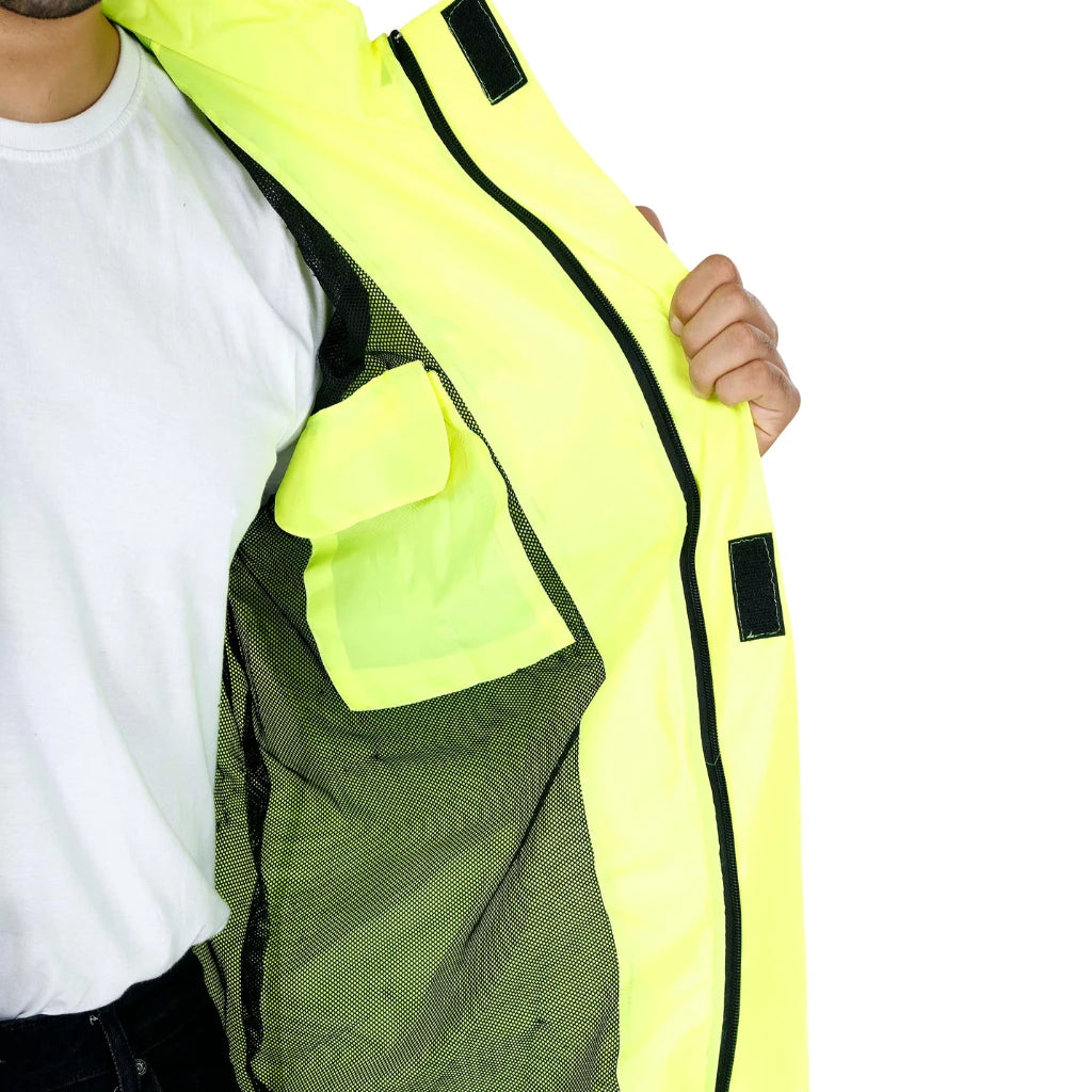 Raida Drymax 15K Rain Jacket in Hi Viz Yellow Color – Waterproof Motorcycle Rain Jacket With 15,000Mm Rating, Best Rain Jacket for Bike Riders, Waterproof Jackets for Long Touring, Road Trips, Best Raingear for Bikers, Best Raincoat for Riders in India