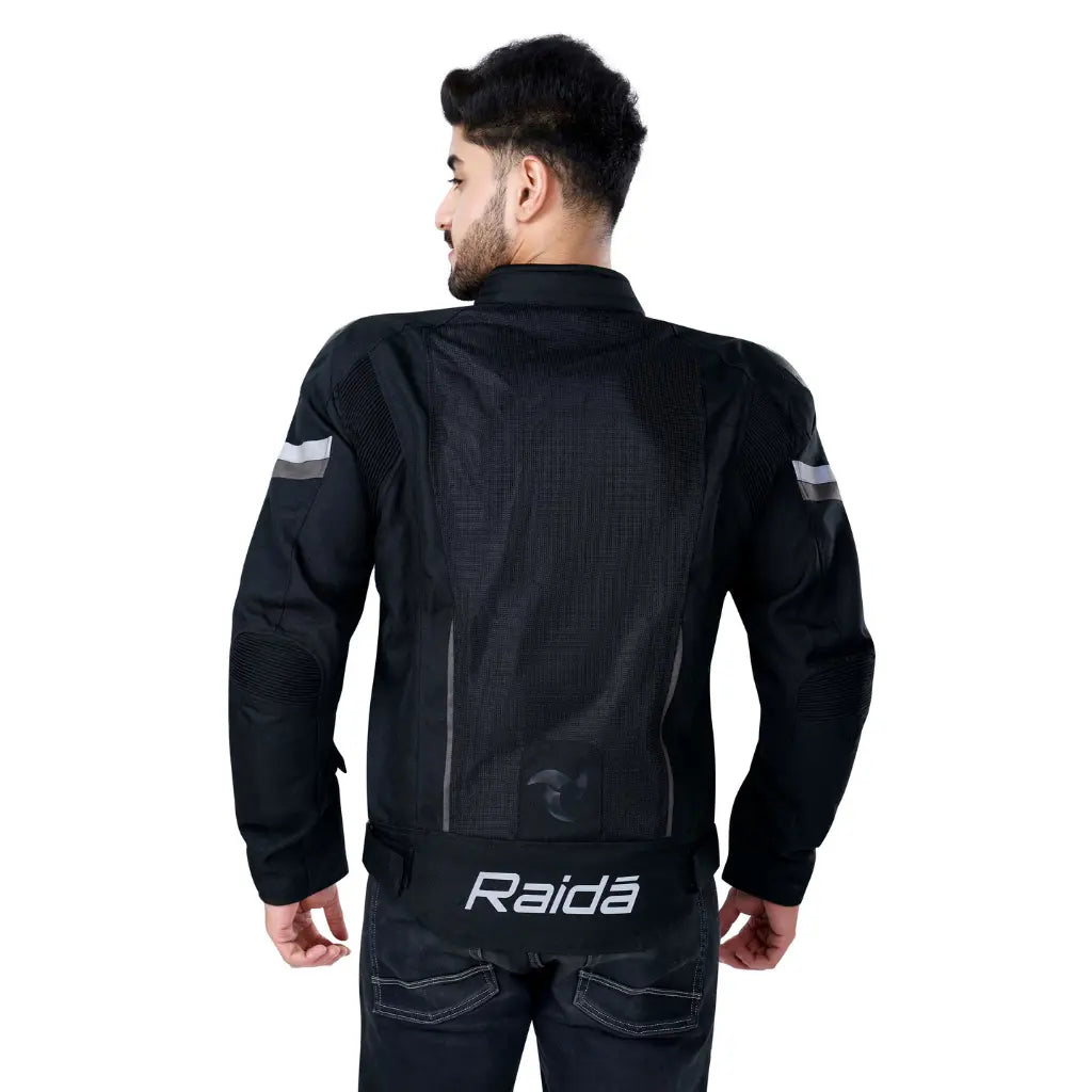 Raida Frigate Riding Jacket Black – Ce Level 2 Armored Mesh Jacket With Metal Sliders, Best Riding Jacket in India, Best Mesh Jacket in India for bike rikders