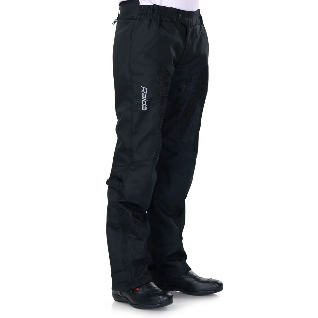 Raida Tourer Motorcycle Riding Pants in Black Color – Ce Level 2 Armored, Lightweight Touring Pants, Best Riding pants under 5000, Best Bike pants in india for riders, made for indian roads and indian motorcycle bikes, Best pants for long touring, bike rides, road trips