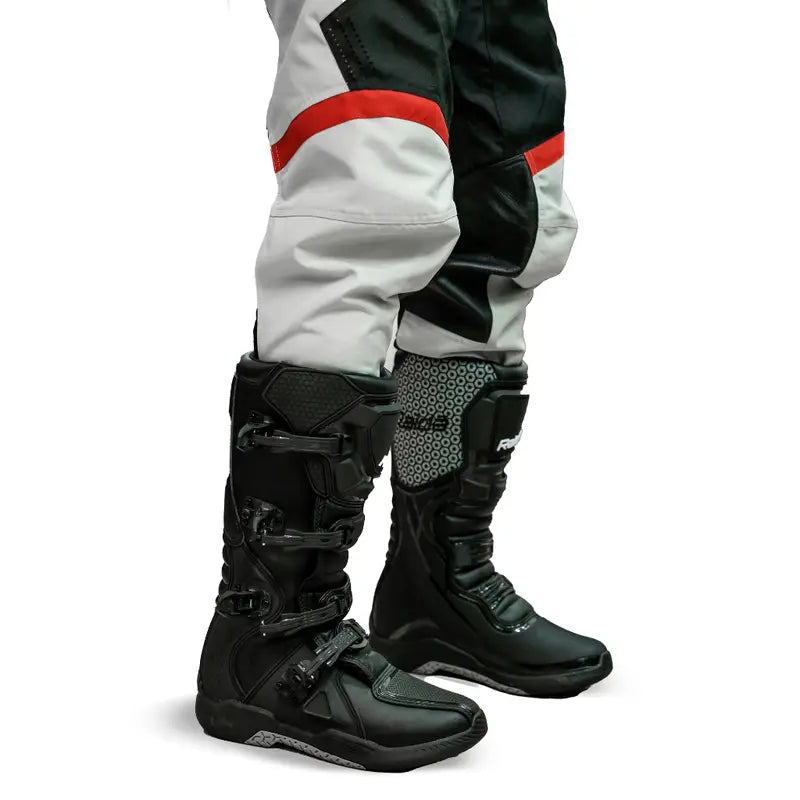 Raida Trailcraft Off-Road Riding Pants in Grey Red color – Heavy-Duty Mx Pants With Heat Shield & Cordura®. Best Riding Pant in India, Best Bike Pants for off roading, best off road pants
