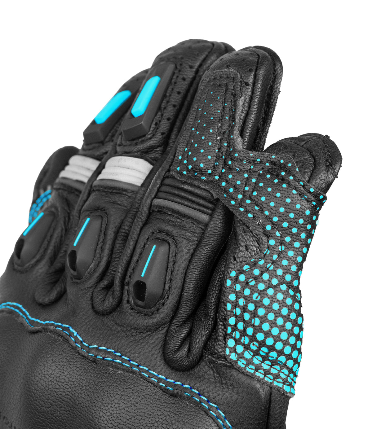Rynox Advento Pro Riding Gloves in Black Blue Color which is CE Certified Full Gauntlet Racing-Inspired Motorcycle Touring Gloves, Best Riding Gloves in India, Buy Motorcycle Bike Gloves in India for Ultimate Safety and perfect for Indian roads, Bike gloves for roadtrips and long touring.