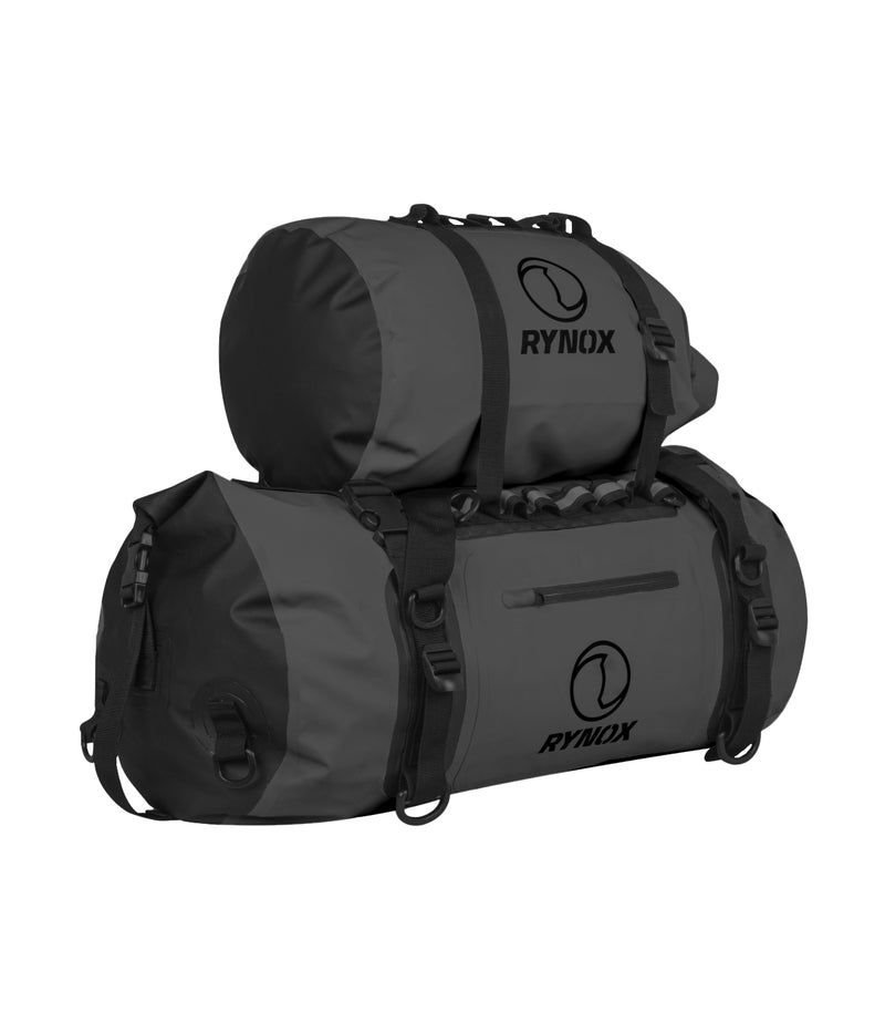 Rynox Expedition Dry 2 Utility Bag Dark Grey - 15L Stormproof Motorcycle Luggage System, Best Dry Bag for Bike Riders in India for long touring, road trips. Affordable Trip Bag for Bike Motorcycle Adventure tours