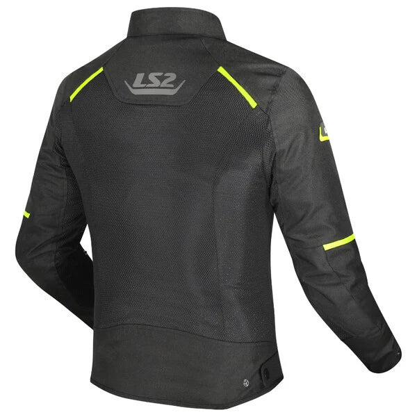 LS2 Riding Jacket Breeze Black Hi-Viz Yellow