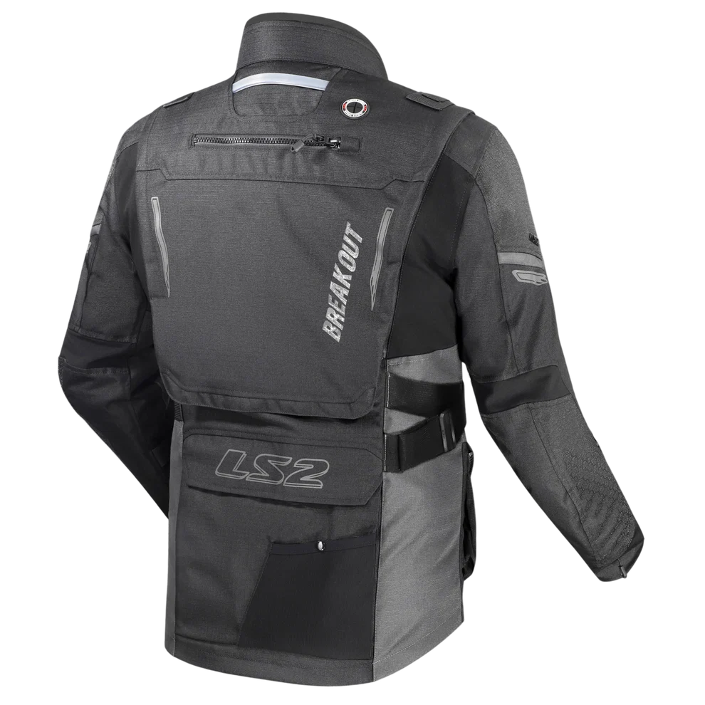 LS2 Breakout Riding Jacket | CE Class AA Certified - Smoke Black