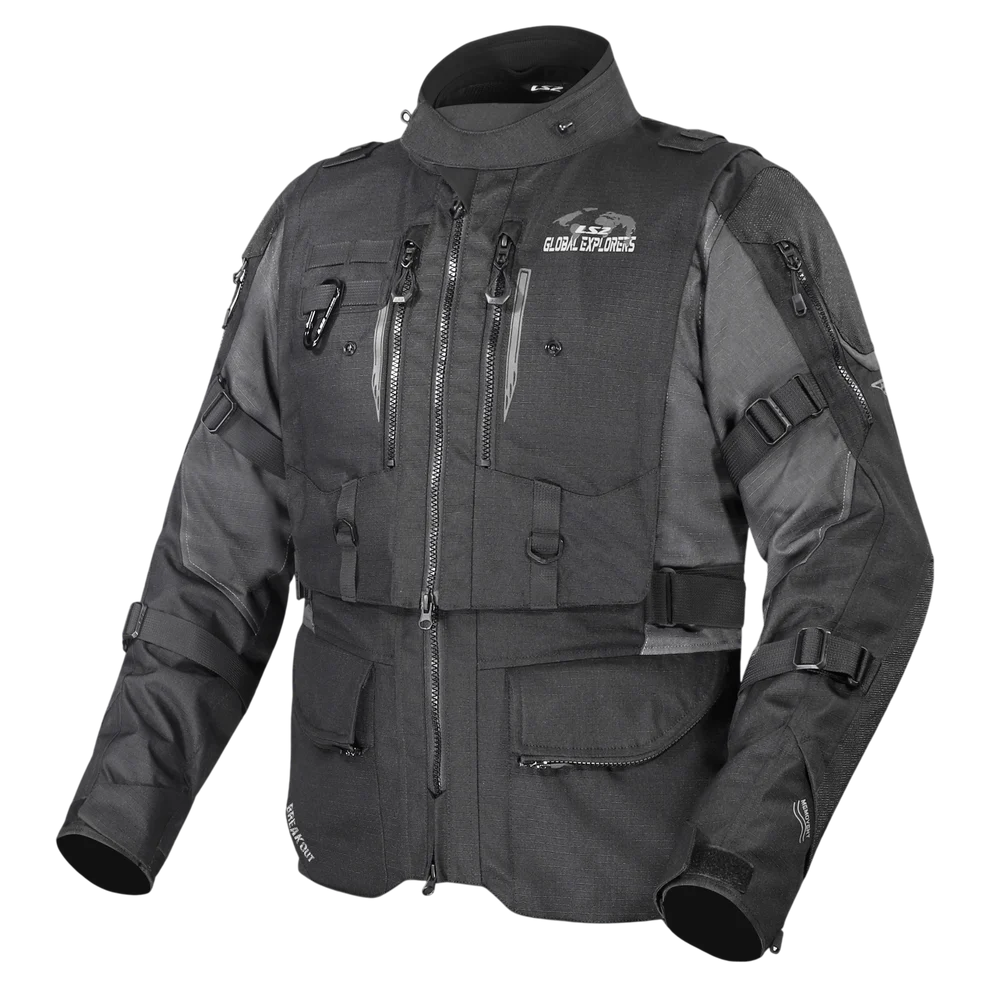 LS2 Breakout Riding Jacket | CE Class AA Certified - Smoke Black
