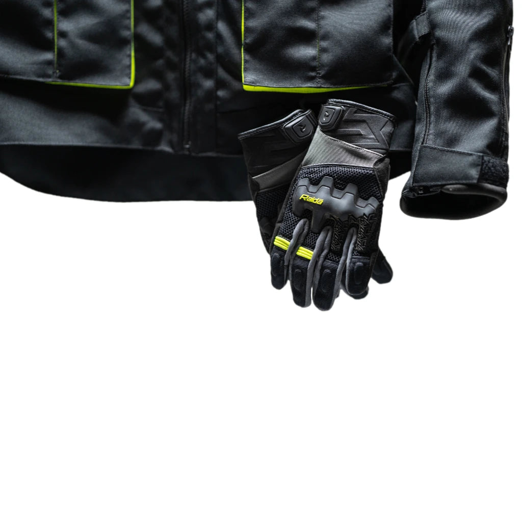 Raida Rover Touring Jacket Black Yellow Color – Ce Level 2 Armored, All-Season Motorcycle Riding Jacket, Best Riding Jacket for Bike Riders, Best Riding Jacket for long Touring, Road Trips, Raida Riding Jacket for Indian Roads