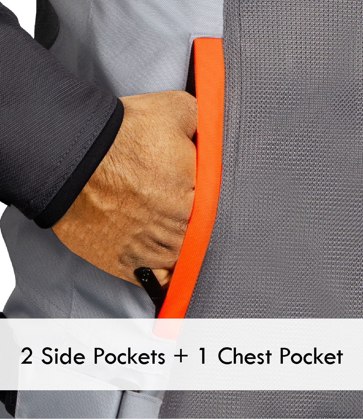 Rynox Air GT 4 Mesh Jacket in Grey Hi Viz Orange Color - CE Level 2 Certified Class A Sporty Riding Jacket for Commutes and Adventures, Best Riding Jacket under 8k, Best Mesh Jacket in india safe for indian roads and best for road trips, Rynox Riding Jacket for men for Indian Bikes and all motorcyles in India