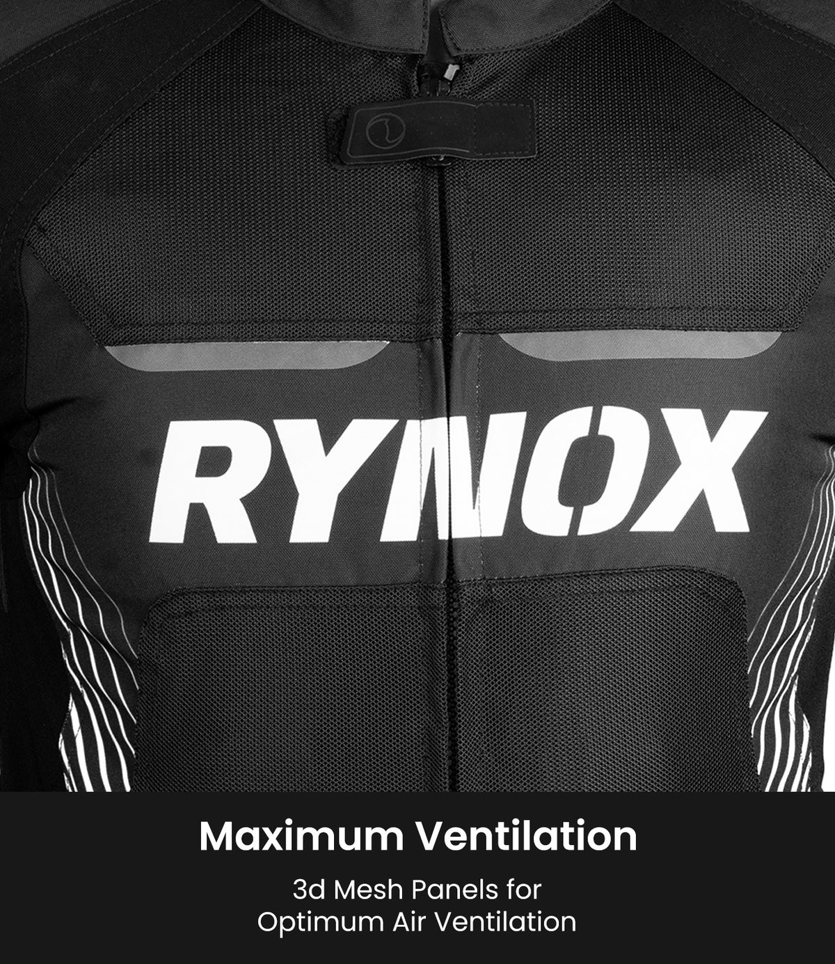 Rynox Apex Evo Riding Jacket in Black White | CE Certified Class AA Rated Supersport Jacket with RHEON Level 2 Armor, Best Riding Jacket in India, Best Riding Jacket in India under 15000, Bike Jacket for sport riding, road trips and long touring, Sports jacket for indian sports bikes designed for indian roads