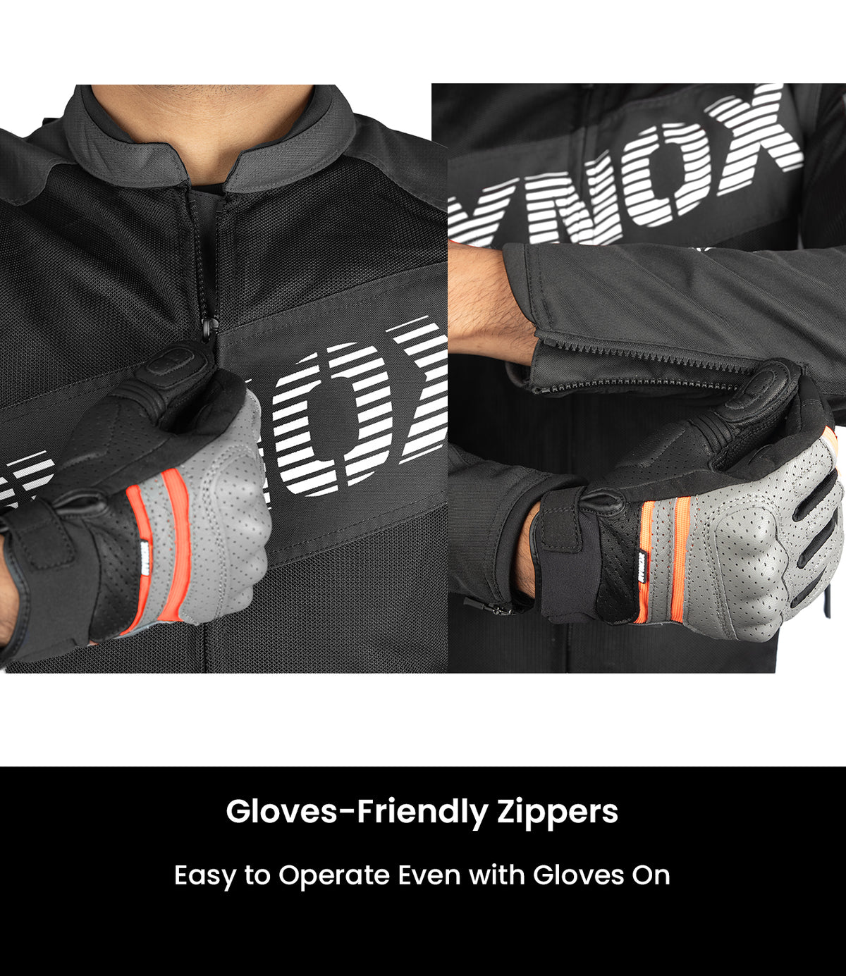 Rynox DELTA GT Sports Riding Jacket in Black White Color | CE Level 2 Protection, Moto Sport Touring & Summer Mesh Ventilation, Best Riding Gear in India, Best Riding Jackets for Bike riders made for Indian Roads. Motorcycle Jackets for Long touring and road trips