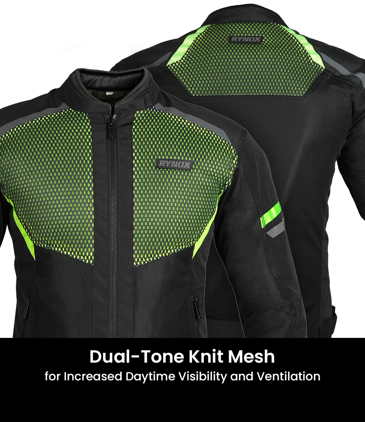 Rynox Helium GT 3 Riding Jacket in Black Green Color - Lightweight CE Level 2 Certified Mesh Jacket, Best Riding Jacket in India, Mesh jacket for Bike Riders, Best Bike Jacket for Road Trips, Long Touring, Motorcycle Tours,