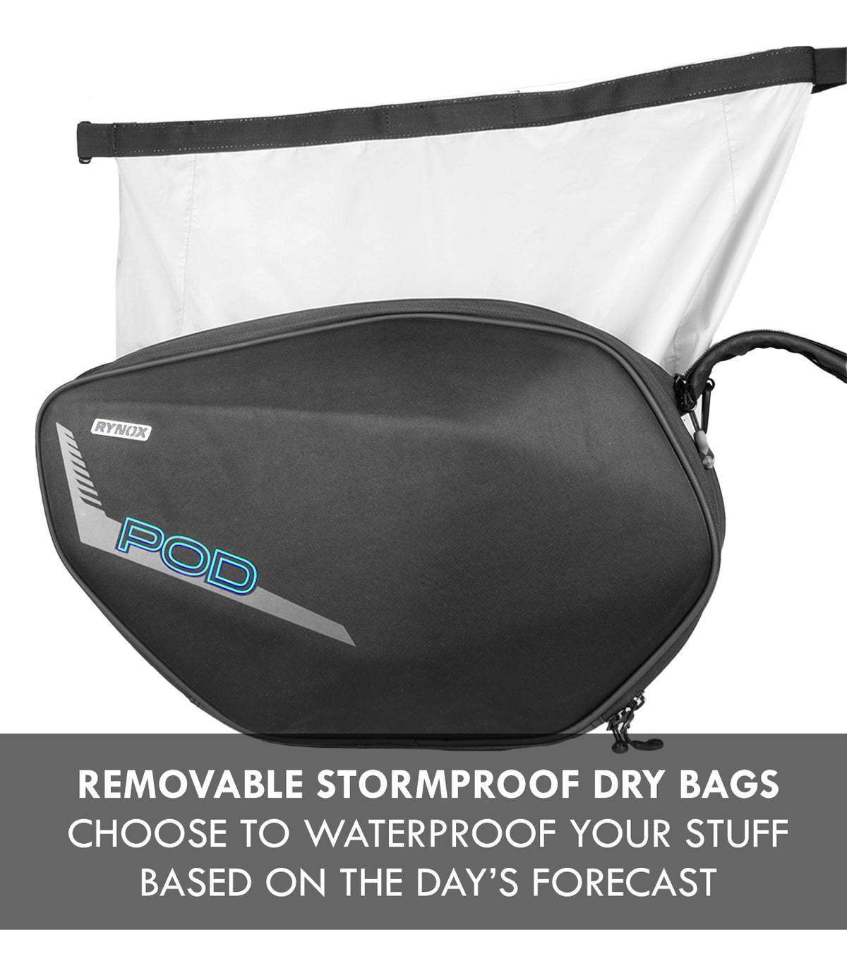 Rynox Pod Saddle Bag 52L | Expandable Stormproof Motorcycle Touring Luggage Bag, Best saddle bag in india, Best Bike luggage bag under 5000 for indian bikes especially made for long touring and road trips for bike riders