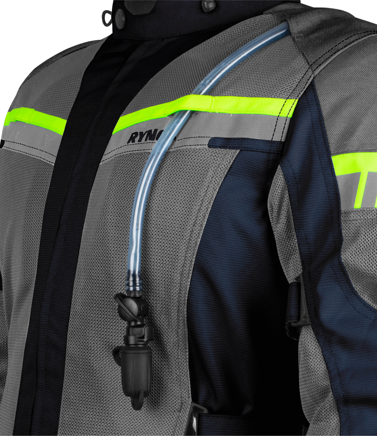 Rynox Stealth Air Pro Riding Jacket with Blue Hi Viz Green Stylish Color - CE Level 2 Certified ADV Touring Jacket, Best Riding Jacket in India under 10,000, Safe Riding Gears for Indian Bikes, Best Rynox Riding jacket for motorcyle bikes in india