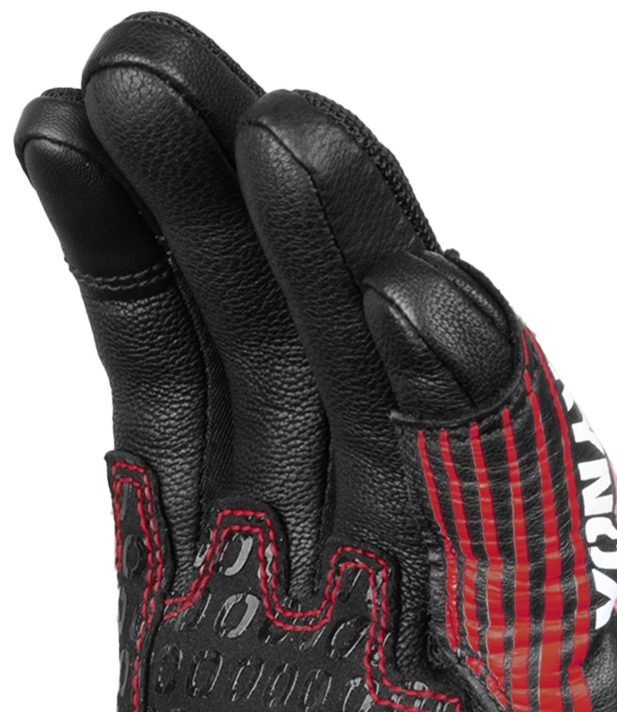 Rynox Tornado Pro 4 Riding Gloves - Black Red Color, Best riding gloves in India are made of Leather, D3O Protection & Touchscreen Friendly. Best Bike Gloves for road trips, long touring and specially made for indian bikes