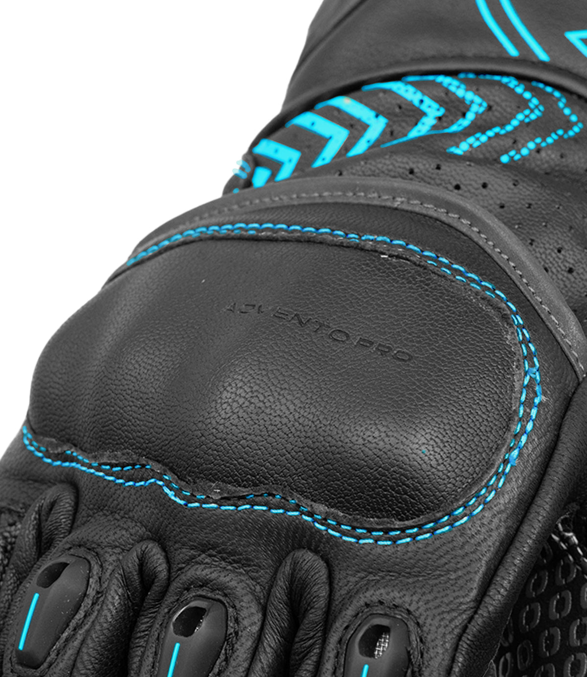 Rynox Advento Pro Riding Gloves in Black Blue Color which is CE Certified Full Gauntlet Racing-Inspired Motorcycle Touring Gloves, Best Riding Gloves in India, Buy Motorcycle Bike Gloves in India for Ultimate Safety and perfect for Indian roads, Bike gloves for roadtrips and long touring.