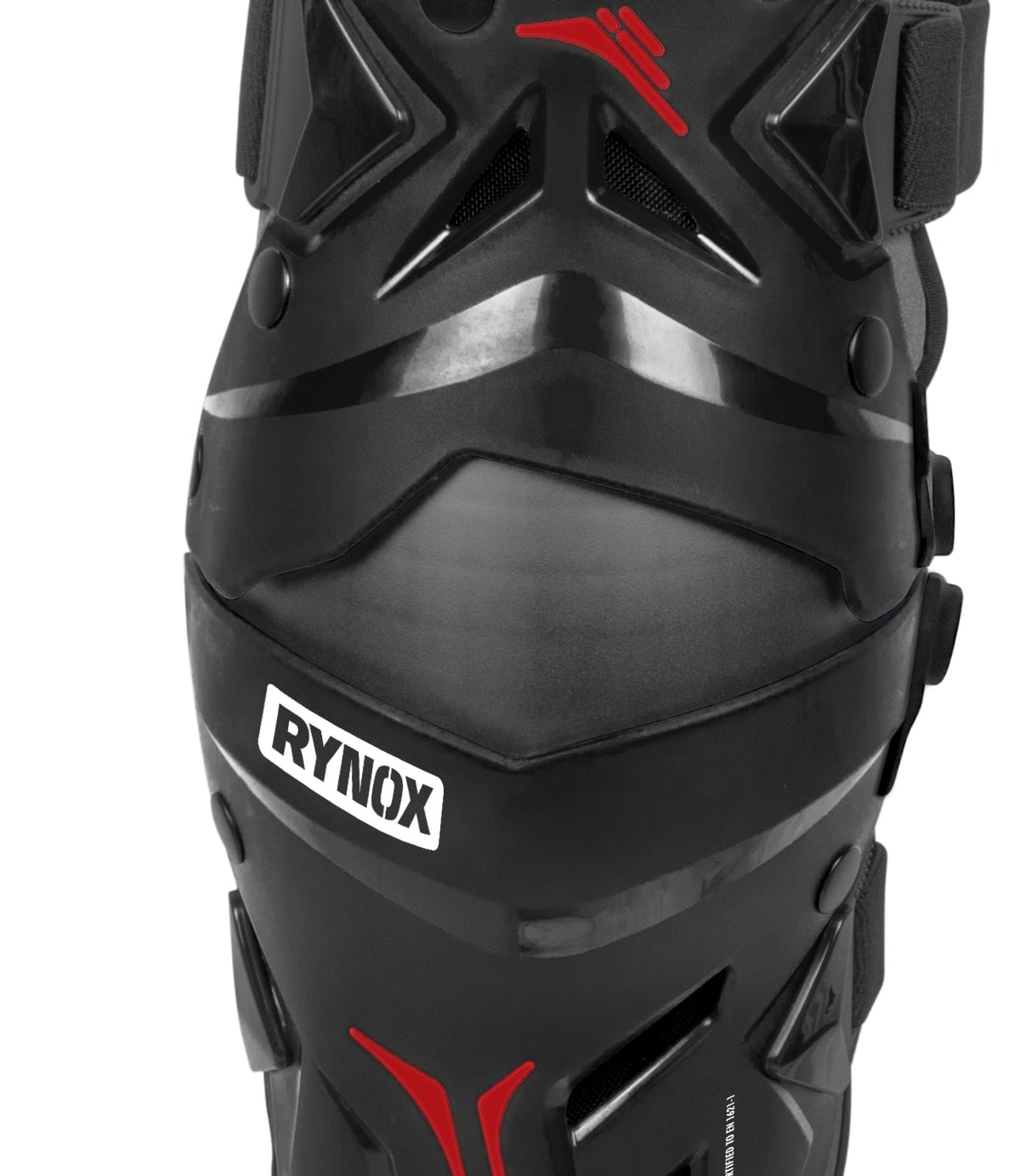 Rynox Bastion Bionic Knee Guards Black Red - Advanced CE Certified Motorcycle Knee Protection, Best Knee Guards in India, Rynox Knee Guards for Indian Bikes, Best Knee Guards for Touring and long road trips, High safety and best quality motorcycle guards for bikes in inda