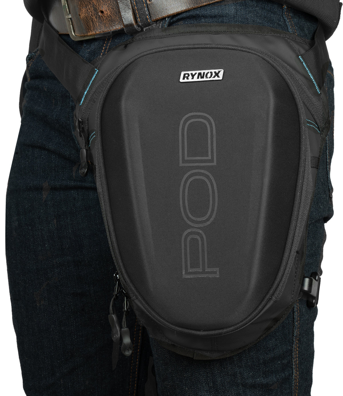 Rynox Pod Thigh Bag 5L Black - Durable & Versatile Riding Luggage Utility Bags, Best Thigh Bag in India for Bike Riders for long touring and road trips, Specially designed for Indian Bikes