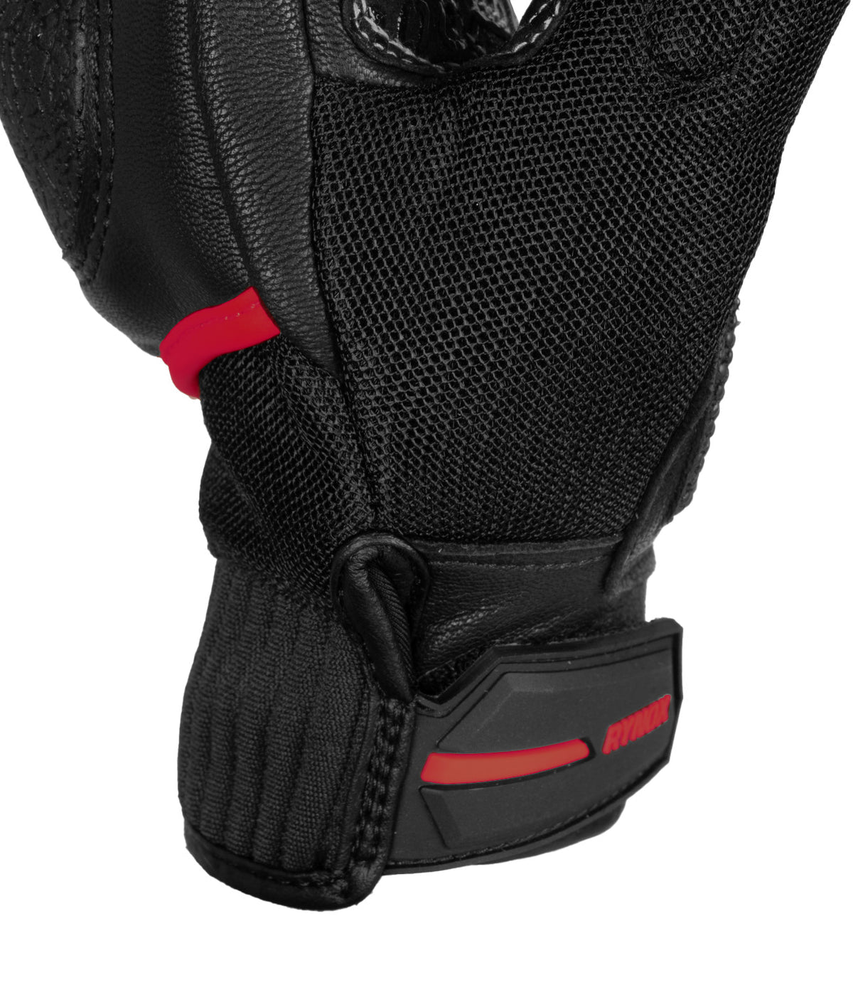 Rynox Tornado Pro 4 Riding Gloves - Black Red Color, Best riding gloves in India are made of Leather, D3O Protection & Touchscreen Friendly. Best Bike Gloves for road trips, long touring and specially made for indian bikes