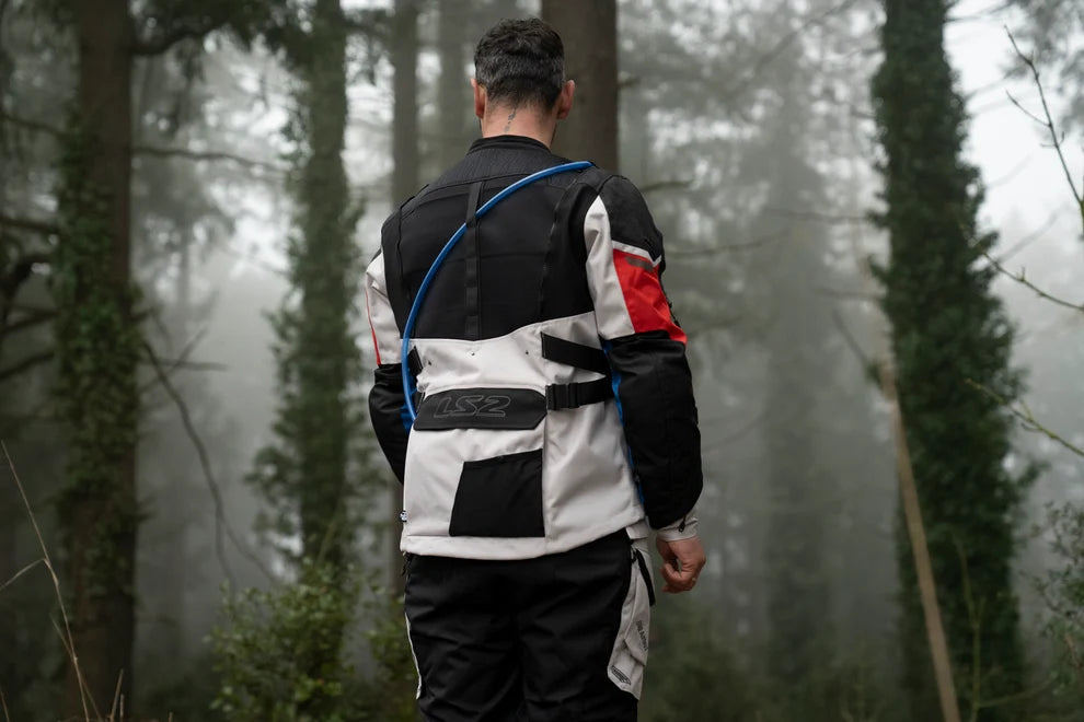 LS2 Breakout Riding Jacket | CE Class AA Certified - Grey Blue Red