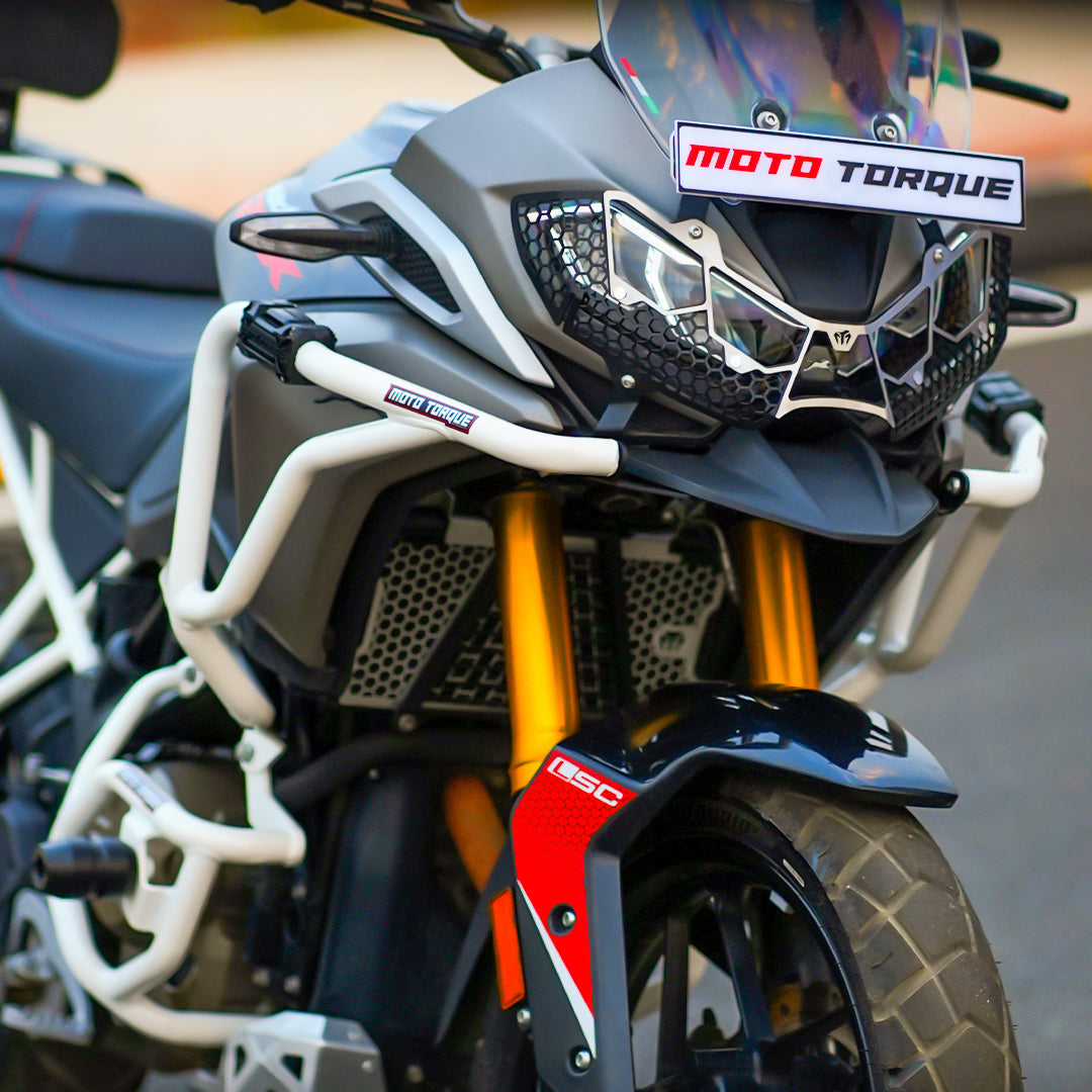 Moto Torque Stallion Pro Crash Guard For TVS Apache RTX 300 - White