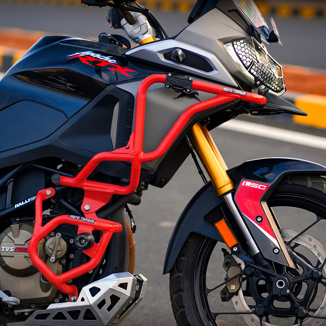 Moto Torque Stallion Pro Crash Guard For TVS Apache RTX 300 - Red