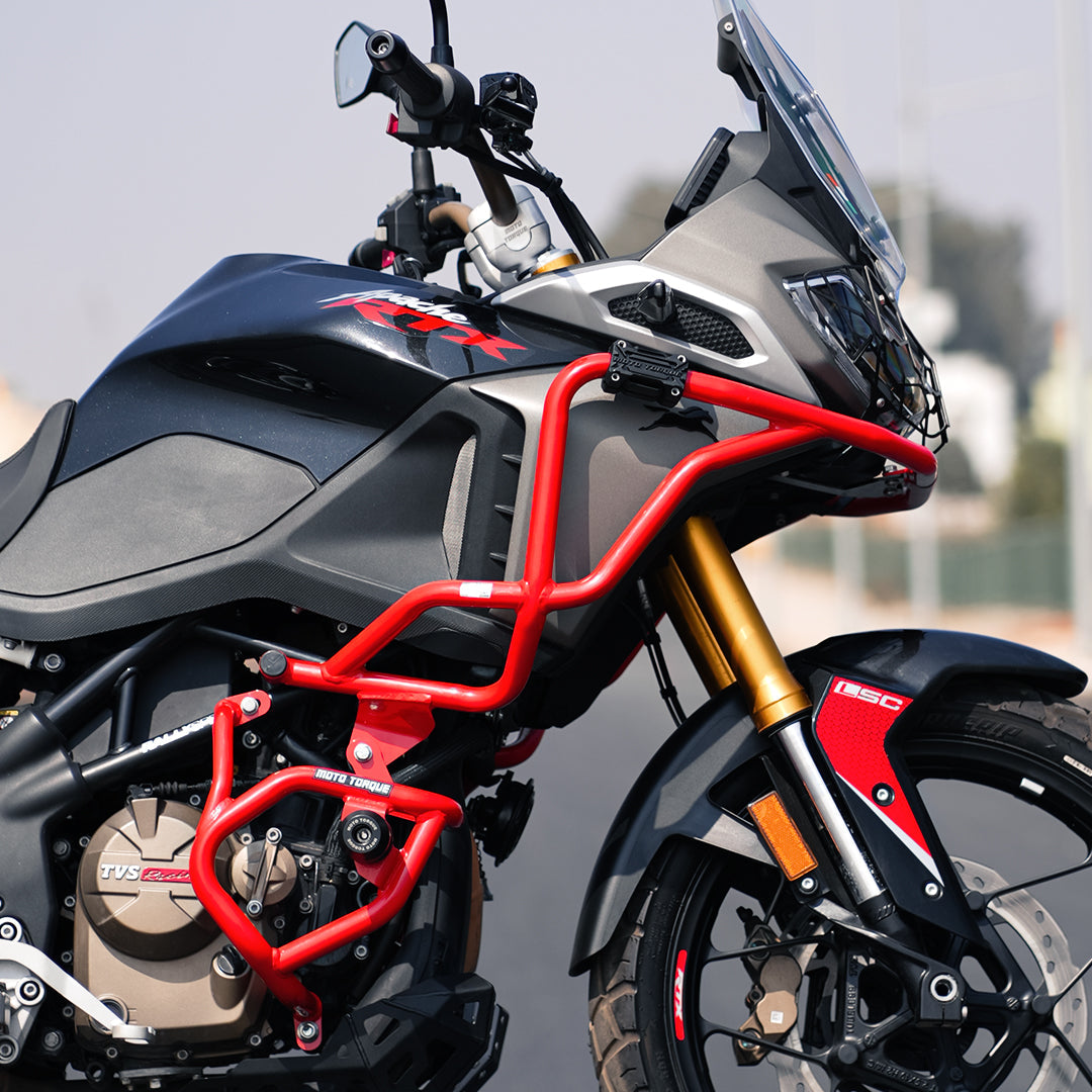 Moto Torque Stallion Pro Crash Guard For TVS Apache RTX 300 - Red