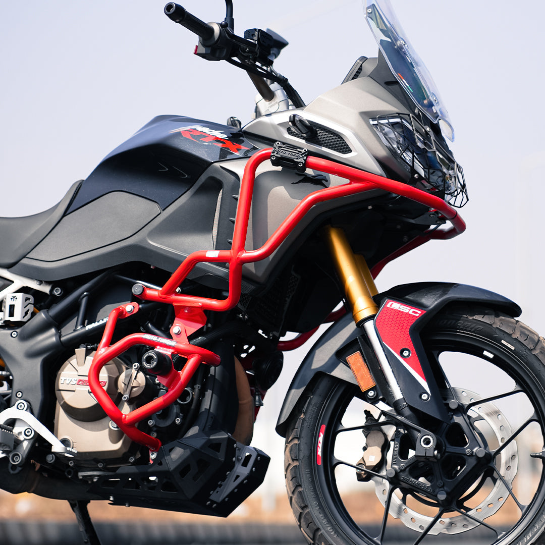 Moto Torque Stallion Pro Crash Guard For TVS Apache RTX 300 - Red