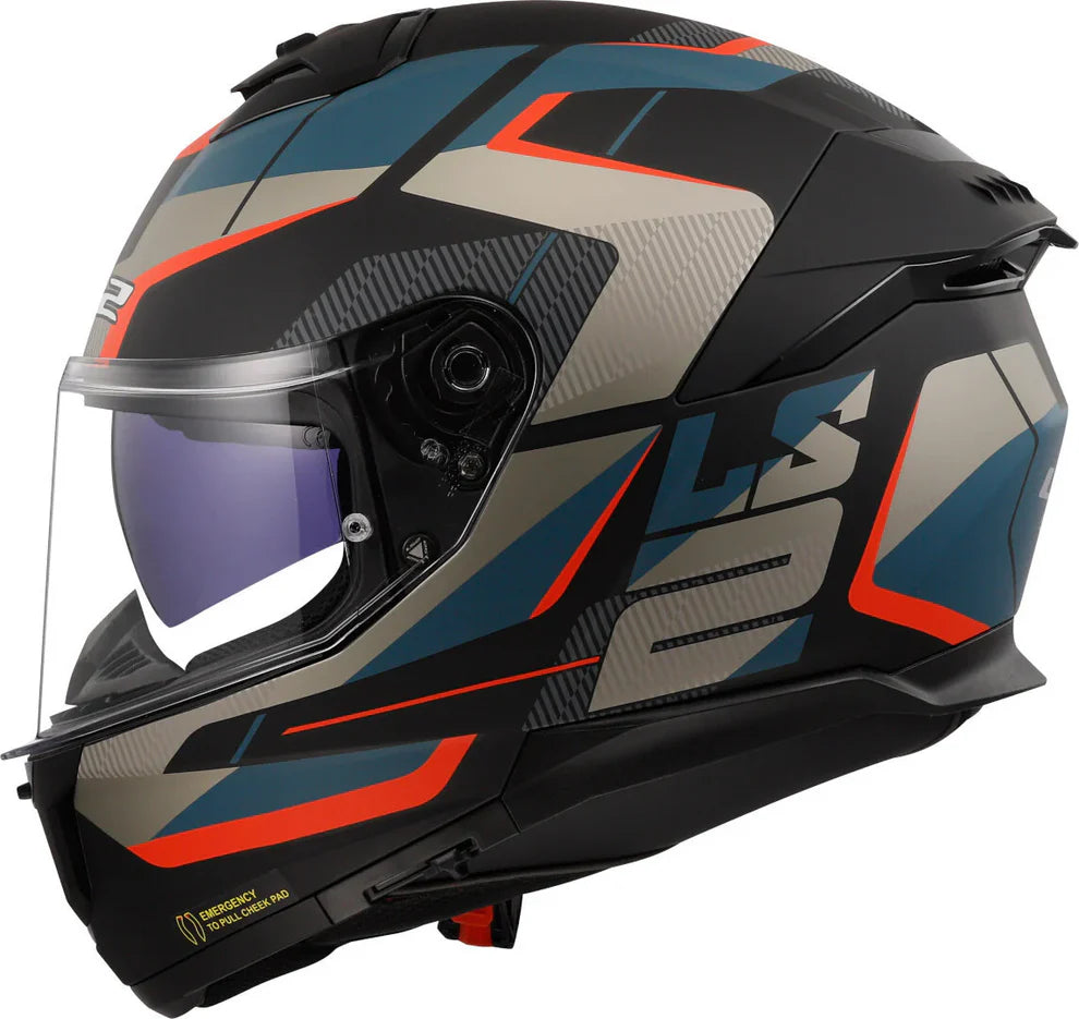 LS2 Full Face Helmet FF320 Stream II Road Matt Blue