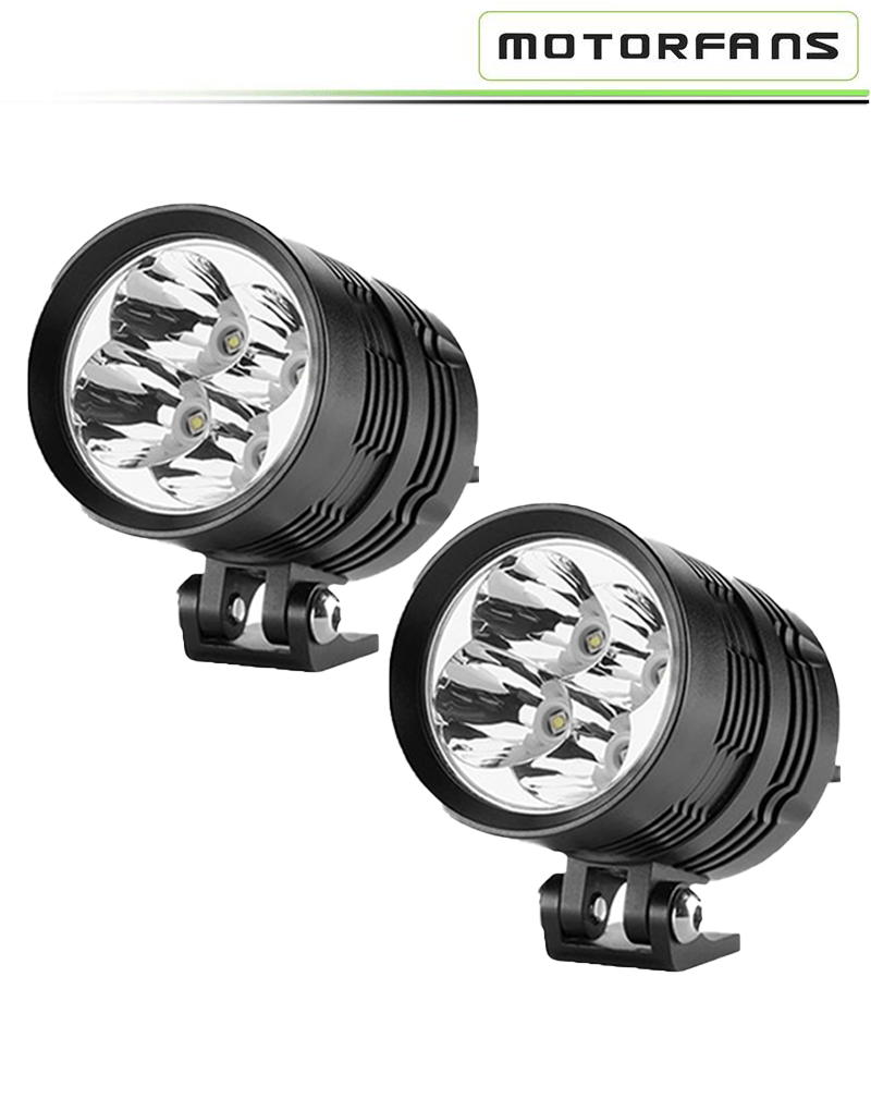 Motorfans L4X Max Spot Beam LED Lights | 8000 Lumens, 80W, IP68 Waterproof with Dimmer & Horn/High Beam Sync (Pair) Fog Lamps, Aux Lamps
