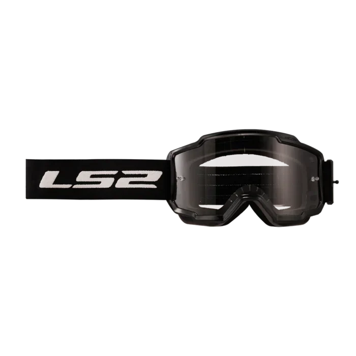 LS2 Charger Pro MX Goggles in Black Color with Clear Visor – Anti-Fog, UV-Protected Lexan Lens, Best MX Goggles for Bike Helmets, Best Off Road MX Goggles in India