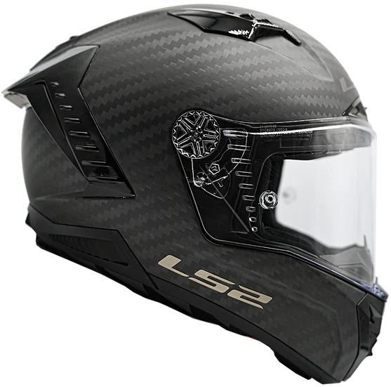 Matte Black motorcycle helmet with clear visor from LS2 brand