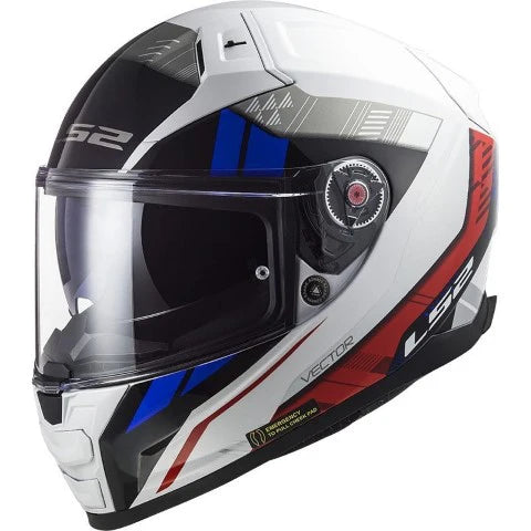 LS2 Full Face Helemt FF811 Vector II Stylus White Fluo Red 06