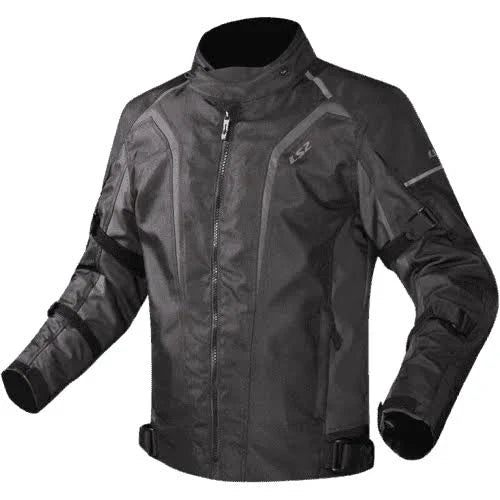 Ls2 Riding Jacket Sepang Black Dark Grey Stylish Mesh Jacket for Motorcycle Bike, Best Riding Jacket in India