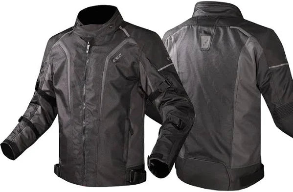 Ls2 Riding Jacket Sepang Black Dark Grey Stylish Mesh Jacket for Motorcycle Bike, Best Riding Jacket in India