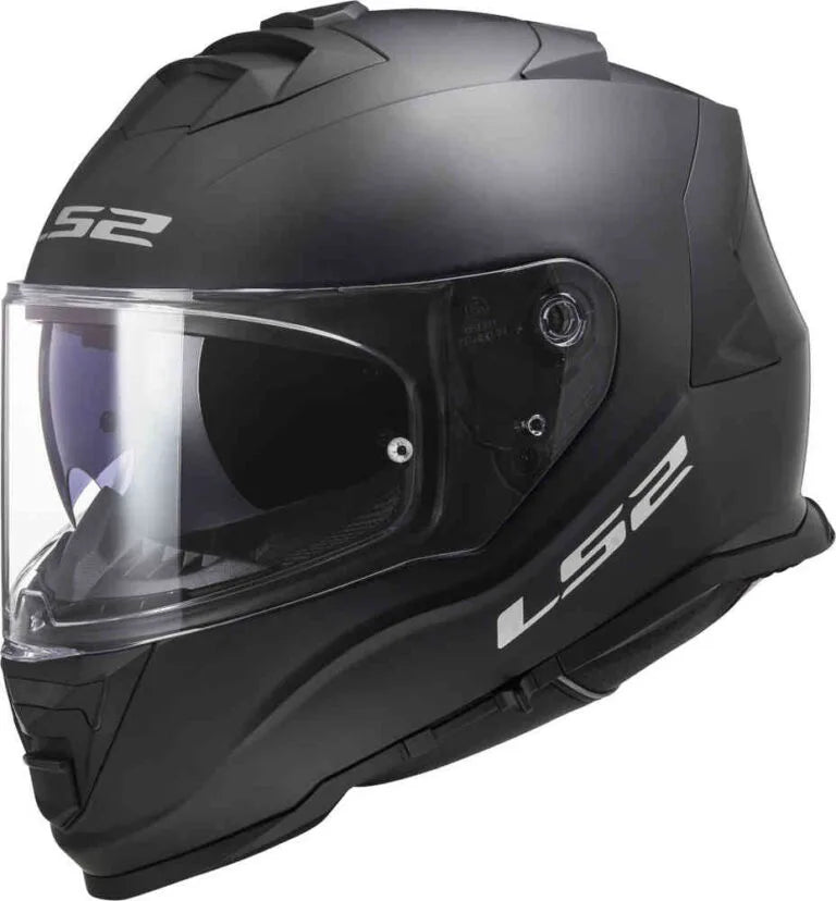 LS2 Storm 2 Full Face Helmet, Best Affordable Race Helmet in India, Clear Visor Stylish Helmet safe for indian roads, Top LS2 Helmet in Matt Black Color for Indian Motorcycle Bikes like Royal Enfield, KTM, Yezdi, Pulsar, Triumph,