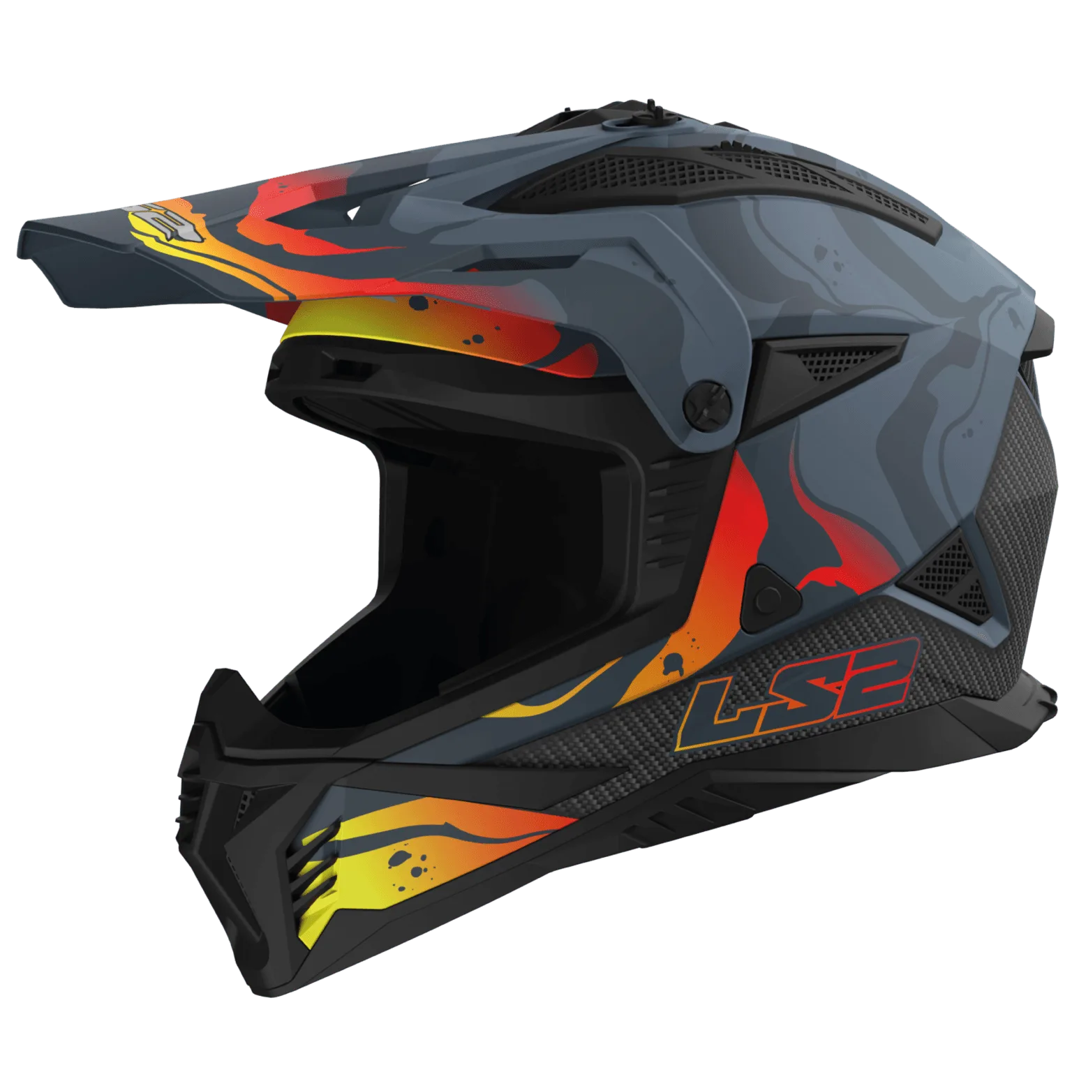 Ls2 Mx437 Fast 2 Gloss Matt Dark Grey Off Road Helmet, Best Motorcycle Bike Helmet in India