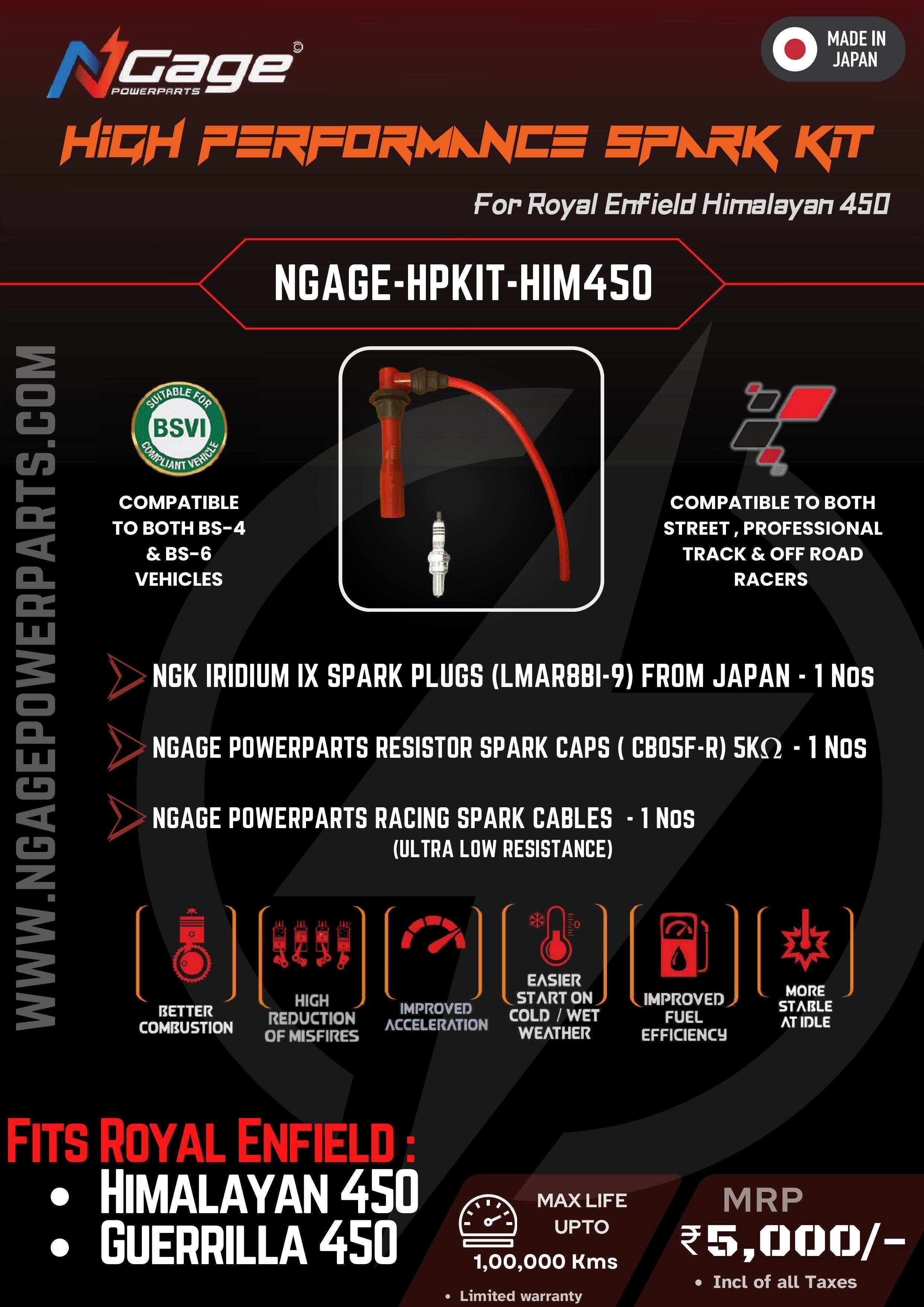 NGAGE Spark Plug Kit Himalayan 450 SHERPA  | MADE IN JAPAN