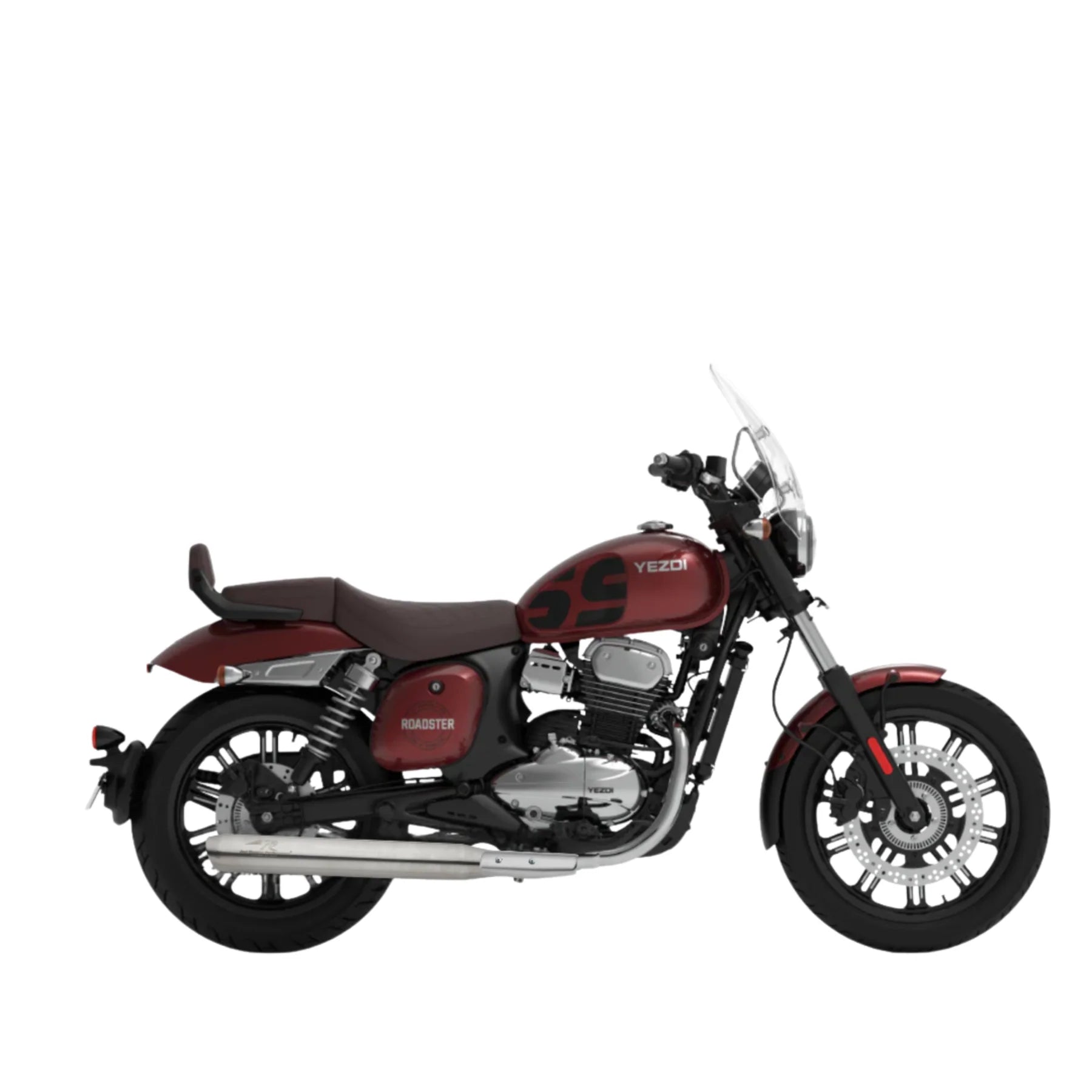 Red Rooster Performance Exhaust Celesta Max for Yezdi Roadster BS6 2.0 - Brushed