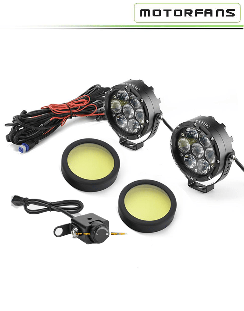 Motorfans L7 LED Lights | 130W Output | 13,000 Lumens | Spot + Combo Beam | Waterproof | 2-Year Warranty Fog Lamps Aux Lamps