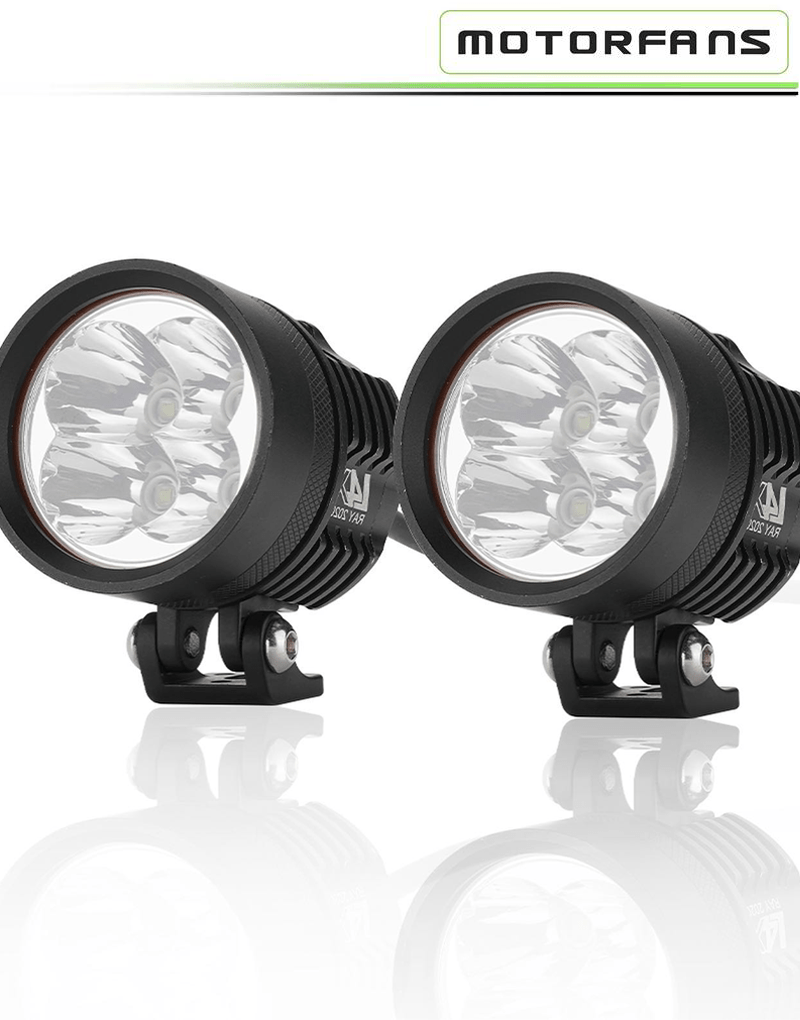 Motorfans L4X Standard LED Spot Beam Lights | 7000 Lumens, Compact 2.25" IP68 Waterproof Fog Lamps (Pair) Auxiliary Lamps